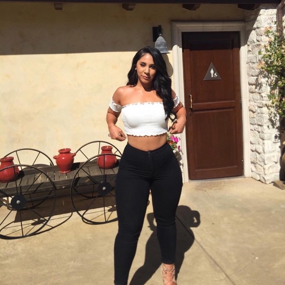 LF Tops - Wavy Crop Top - White